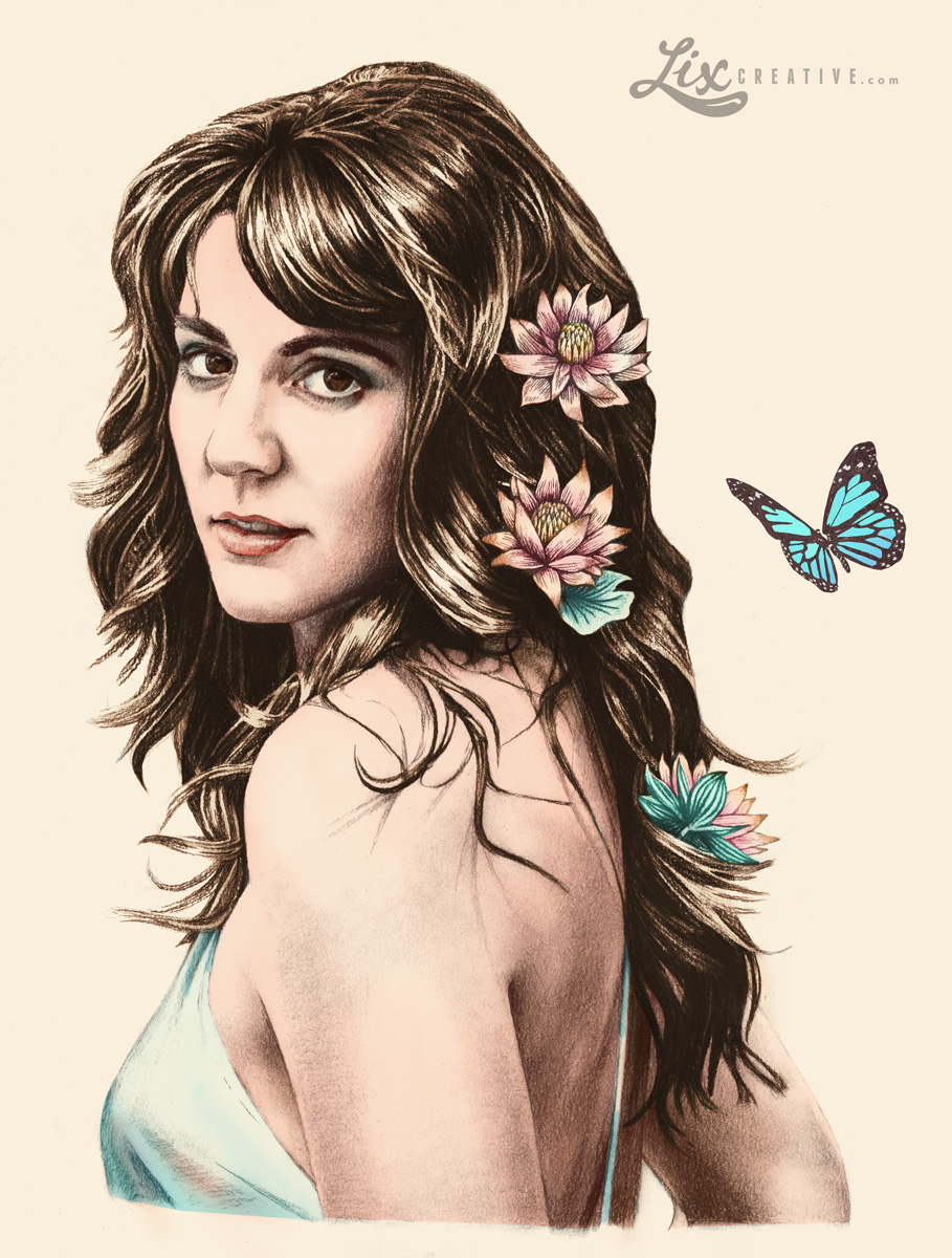 Kate Heart EP cover portrait artwork by Lix Creative