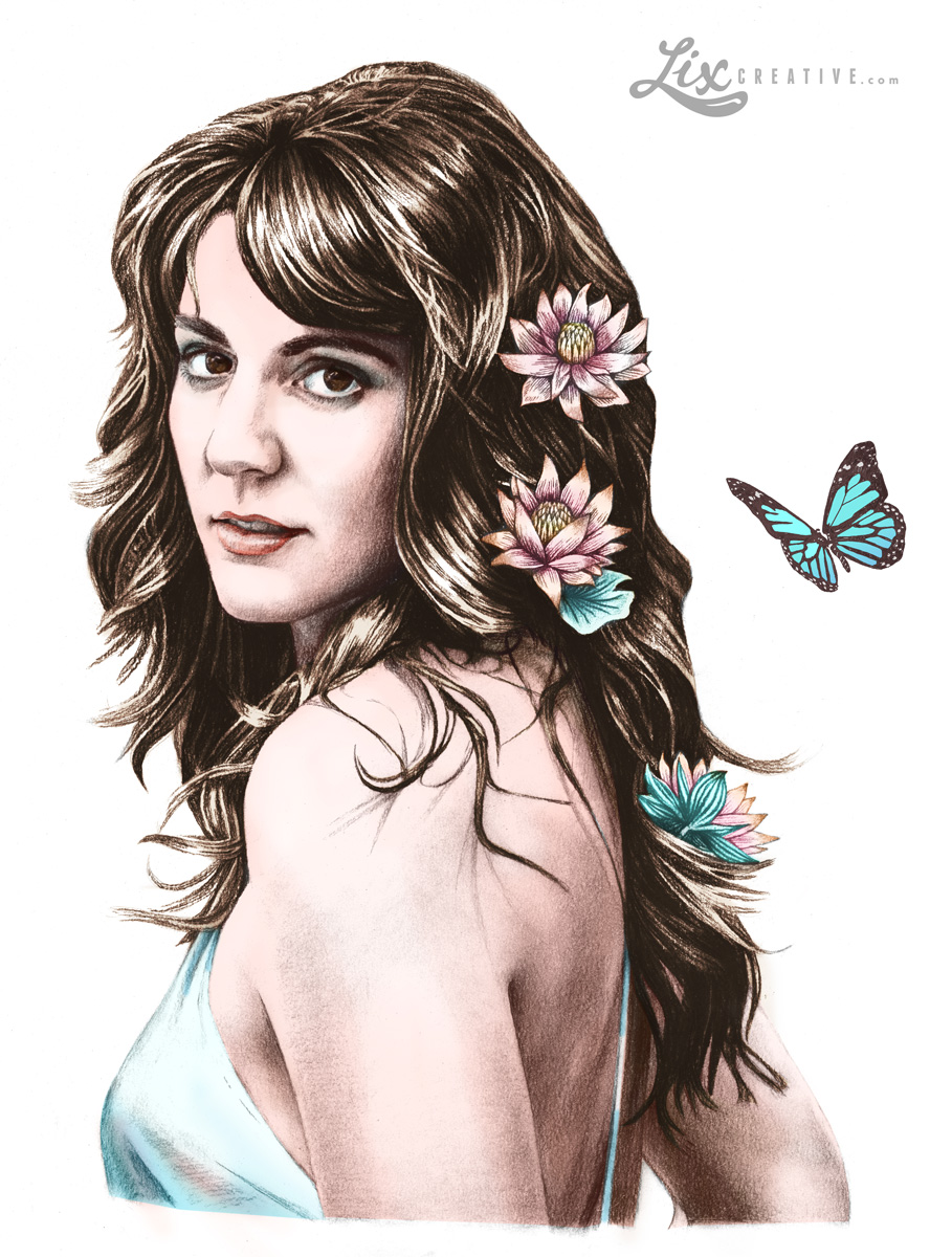 Kate Heart EP cover portrait artwork by Lix Creative
