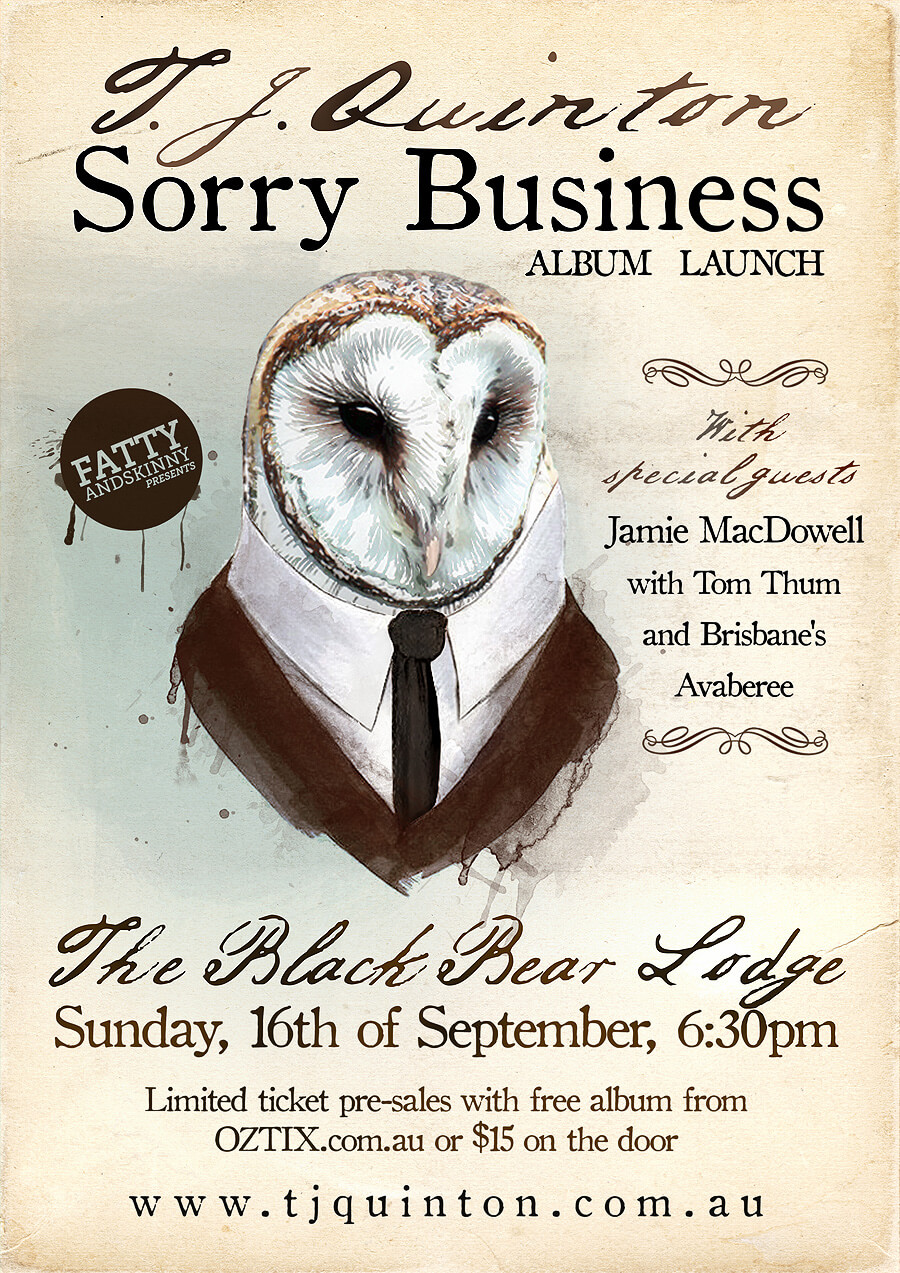 TJ Quinton 'Sorry Business' [Gig Poster]